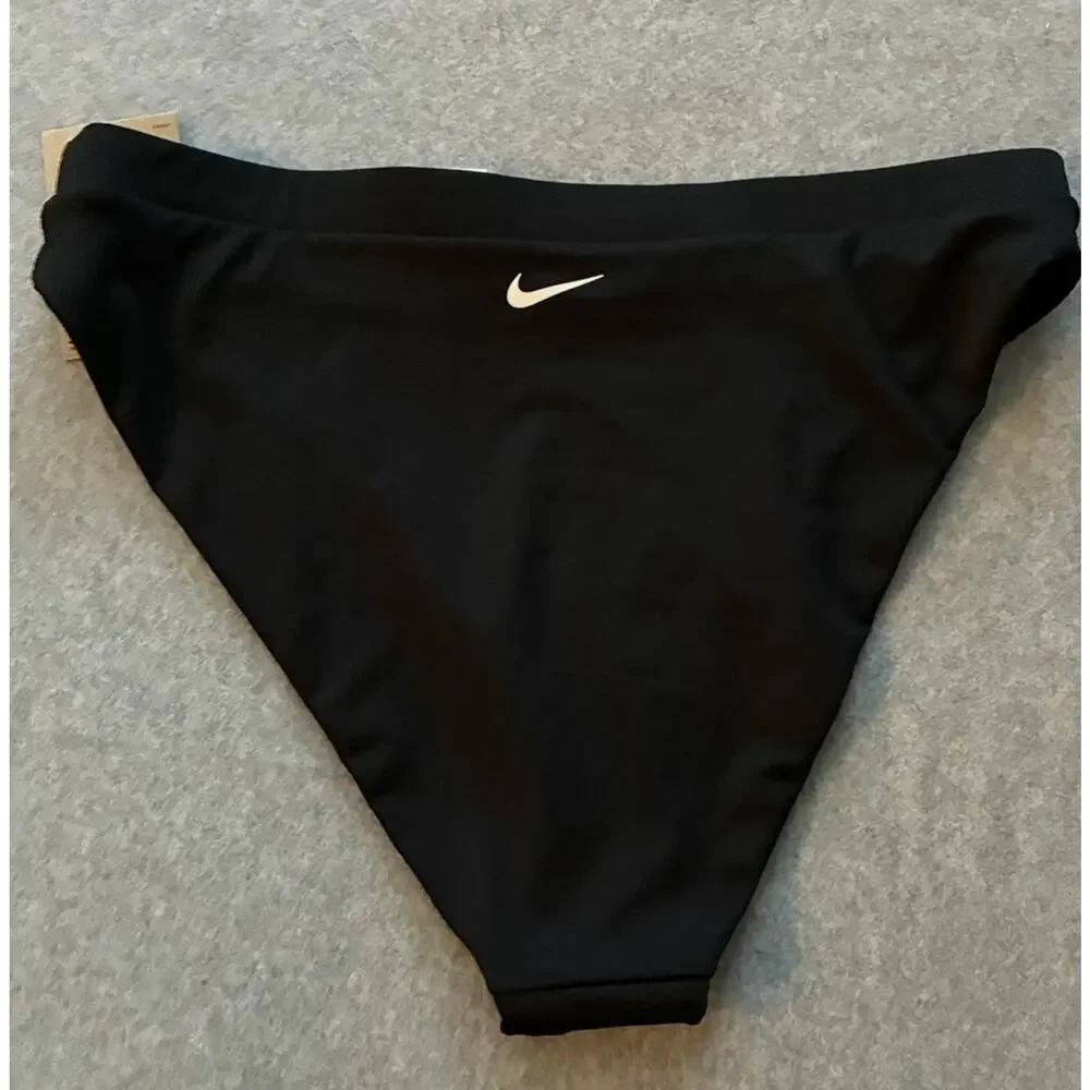 Nike Essential High-Waist Banded Swim Bottoms Black Size Large NWT